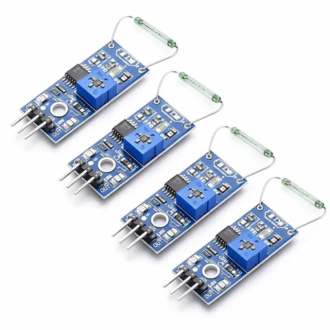 Magnetic Reed Switch, 4Pcs Normally Open Glass Encapsulated Kit for DIY Elect...
