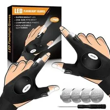 Biuonk Father's Day Gifts from Daughter Wife Son, LED Flashlight Gloves, Cool...