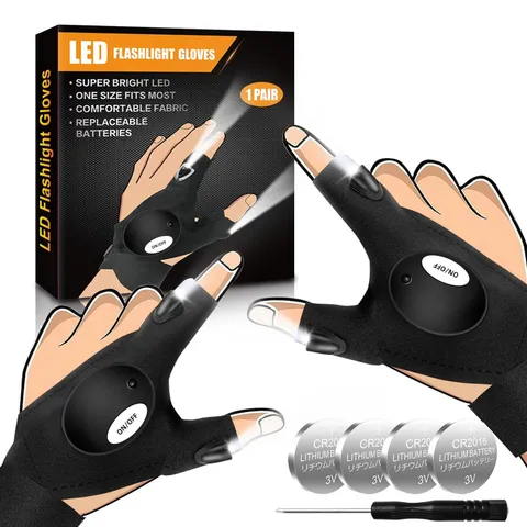 Biuonk Father's Day Gifts from Daughter Wife Son, LED Flashlight Gloves, Cool...