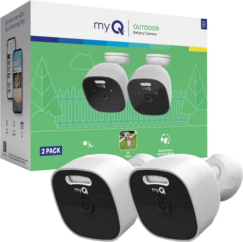 Myq Outdoor Battery Camera | 2K Camera, Color Night Vision, Spotlight, Motion Al