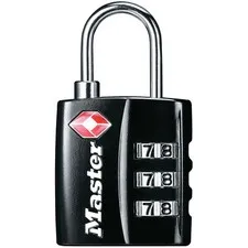Master Lock 4680EURDBLK Tsa 3-Digit Combination Black Finish 30mm Lock
