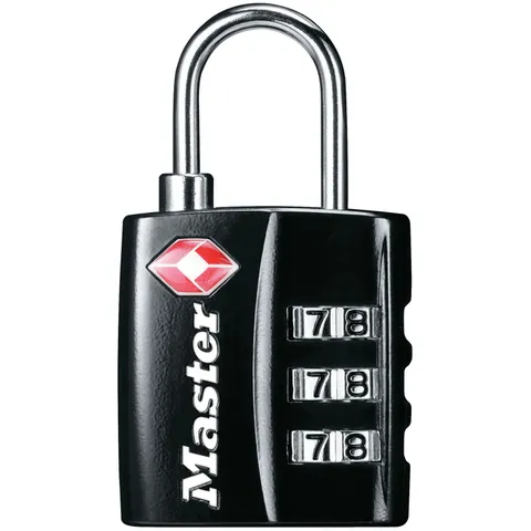 Master Lock 4680EURDBLK Tsa 3-Digit Combination Black Finish 30mm Lock