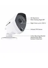 Night Owl CM-PTHD80W-BU 4K White Bullet Security Camera with 60ft BNC Cable