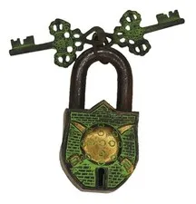 Sword and shield Design Door Lock Victorian Antique Style Handmade Brass Padlock