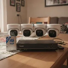 Wired 5MP Security Camera System with 100ft Night Vision & Remote Access via App