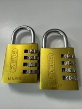Abus 145/40 Yellow Combination Padlock, Side, Black/Silver 2 Pack