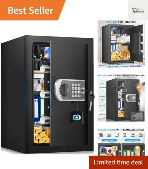 16.54" Tall] Safe Box, 2.8 Cuft Home Safes With Fireproof Bag, Anti-Theft Sec...