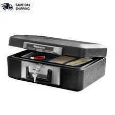 Fireproof Chest Safe Box with Key Lock - Essential for Document Protection