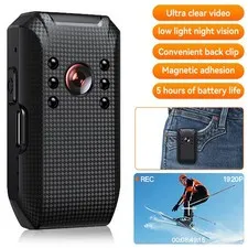 1080P Rechargeable Body Camera Audio Video DVR IR Night Vision Magnetic HD Cam