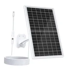13W Security Camera Solar Charger, High-Power Solar Panel Compatible White