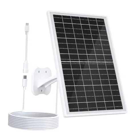 13W Security Camera Solar Charger, High-Power Solar Panel Compatible White