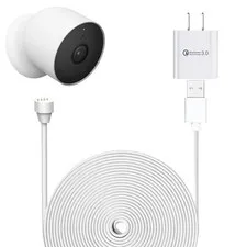Power Adapter for Google Nest Cam Battery 25ft/7.6m Weatherproof Charging Cable
