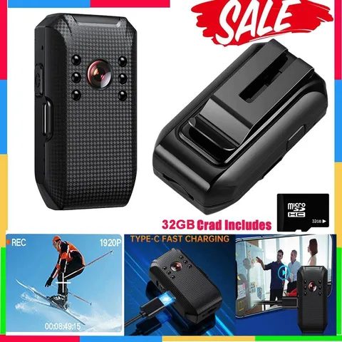 Body Camera HD 1080P Audio Video DVR Night Vision Camcorder w/ Free 32GB SD Card
