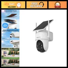 4MP Wireless Solar Outdoor Security Camera, Dual Band WiFi, PIR Detection, 2-Way