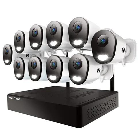 Night Owl 10-CH Wi-Fi NVR Security System, 2TB 10 Plug-In 4K Cameras 1907599