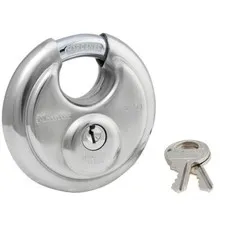 #0452 Stainless Steel 2-3/4" Discus Double-Locking Padlock with Shrouded 5/8" 