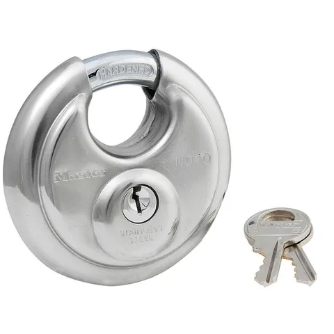 #0452 Stainless Steel 2-3/4" Discus Double-Locking Padlock with Shrouded 5/8" 