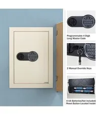 Paragon In-Wall Safe Electronic Keypad + 2 Keys Home & Business Security Cream