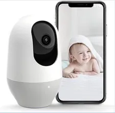 Nooie Baby Monitor, WiFi Pet Camera Indoor, 360-degree IP Camera, 1080P Home