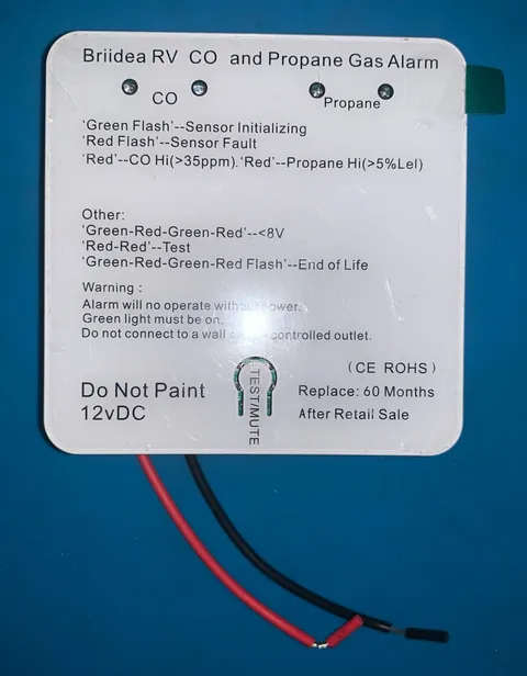 Briidea RV CO Propane Gas Alarm, Dual LP/CO, Separate LED Indicator. Read