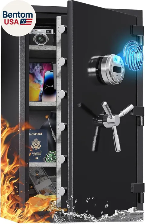 [60 Mins Fire Protection] 10.5 Cub Extra Large Biometric Waterproof Fireproof Ho