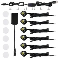 DEDC 6pcs Mini LED Spot Lights, 1W 5V 3000K Under warm white, black-2 