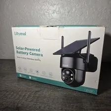 Litymol Solar Powered Battery Wifi Camera w/ Two Way Audio Model ZY-C9 - Black