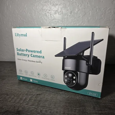 Litymol Solar Powered Battery Wifi Camera w/ Two Way Audio Model ZY-C9 - Black