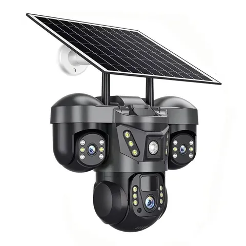 AOV Solar Monitor – 4G, 3‑Screen, All‑Day Recording, CCTV