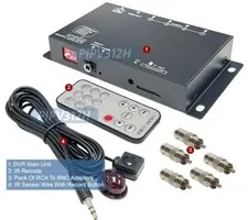 4-Channel Mini DVR With IR Remote For 1080/720p HD TVI CVI AHD Cams TF Card Slot