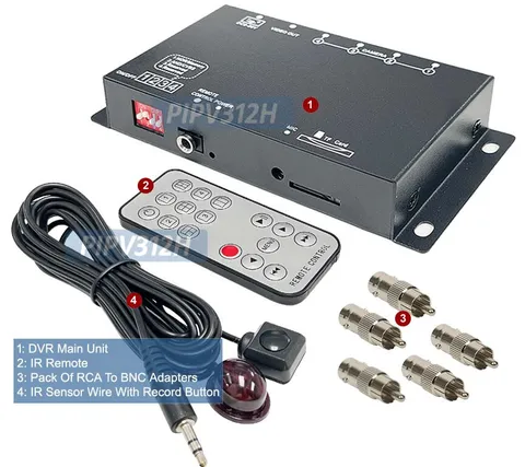 4-Channel Mini DVR With IR Remote For 1080/720p HD TVI CVI AHD Cams TF Card Slot