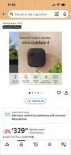 Blink Outdoor 4 3-Pack Wireless Wi-Fi Alexa 1080p Night Vision 2-Way Black