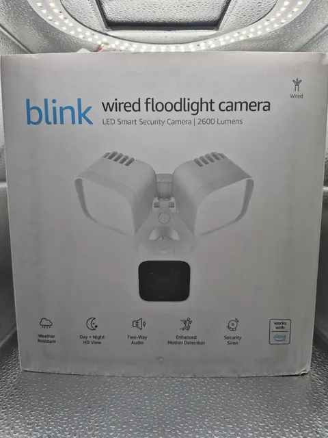 Blink Outdoor Floodlight Wired 1080p Security Camera with Motion Detection White