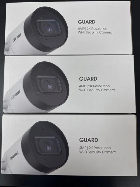 3 Pack Defender Guard Security Camera Outdoor 2K IP Wireless 4MP WiFi -IP4MCB1