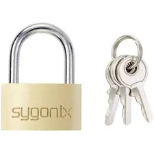 Sygonix SY-5045288 29.8mm Different Key Lock Brass Gold