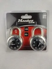 Master Lock 3/4" Black, Anti-Shim, 2 Locks 1 Combo,1500t