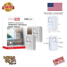 Instant Alert Window & Door Alarms 2-Pack - Battery Operated Safety Solutions