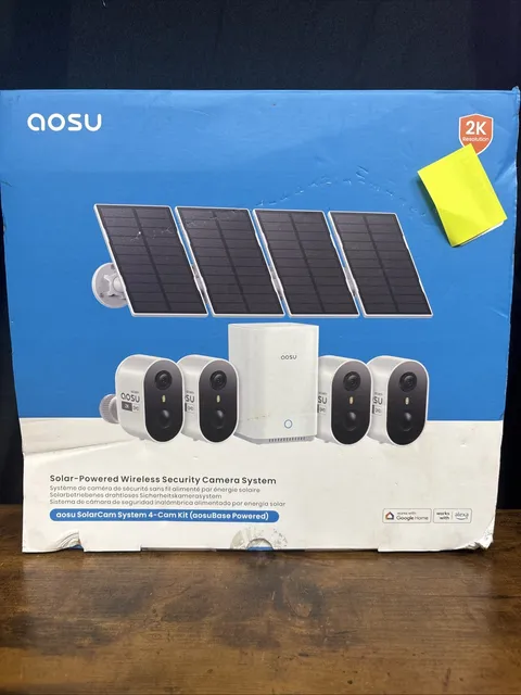 AOSU SolarCam Pro System 4 pack C7P2BH11 Solar Powered Security Camera (D1)
