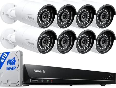 REOLINK 16CH 5MP Home Security Camera System, 8Pcs Wired Outdoor Poe IP Cameras