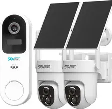 Vicohome 2K AI Video Doorbell &Solar Security Camera Wireless Outdoor, Color Nig