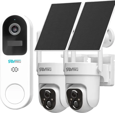 Vicohome 2K AI Video Doorbell &Solar Security Camera Wireless Outdoor, Color Nig
