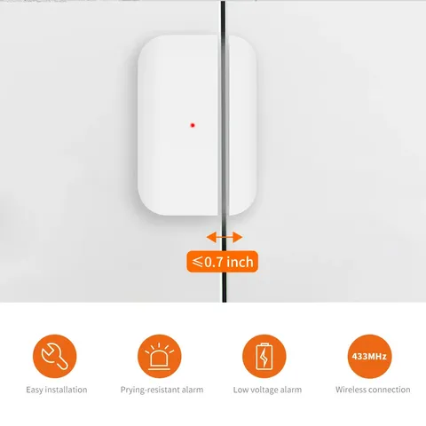 5Year Battery life Contact Sensor Door Window Detectors 433Mhz Wireless Magnetic