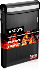 6400℉ Fireproof Document Bag, 15”X 11” Waterproof Document Organizer, Black |...