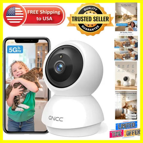 Advanced 2K Indoor Security Camera with AI Motion Tracking & Alexa Compatibility