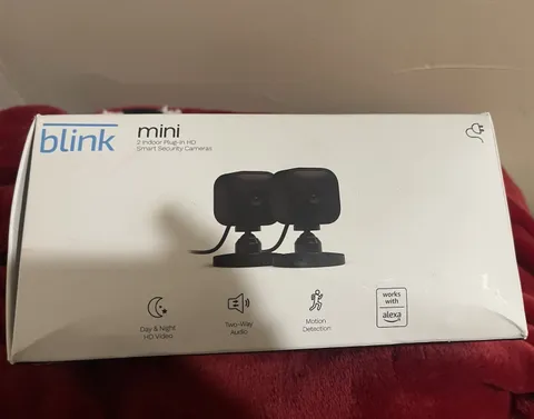 Blink Mini 1080p Wi-Fi Indoor Camera 2-Pack Black, Alexa, Night Vision