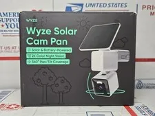 Wyze Solar Cam Pan 2K Wi-Fi Solar/Battery Pan/Tilt Color Night Vision SEALED REA
