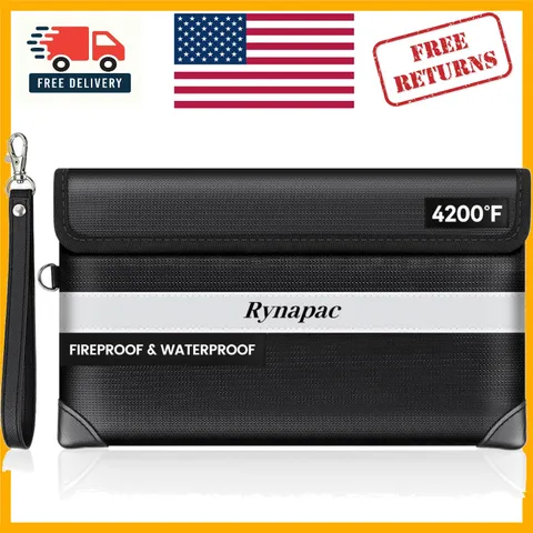11 Pocket Fireproof Money Bag with Reflective Strips - Travel Essential