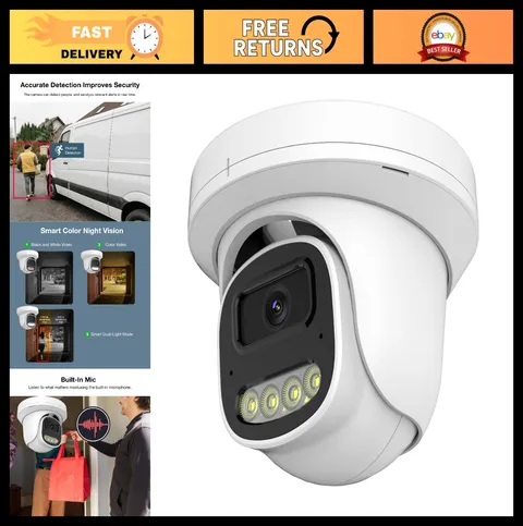 4MP PoE IP Dome Camera with Audio, Waterproof, Night Vision, Motion Detection, 2
