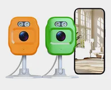 WiFi Indoor IP/Network Surveillance Camera 2-Pack, Cloud Storage, Green/Orange