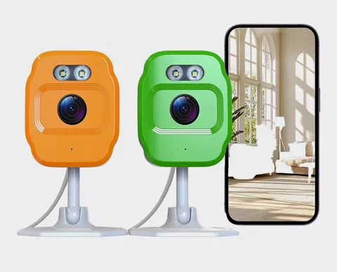 WiFi Indoor IP/Network Surveillance Camera 2-Pack, Cloud Storage, Green/Orange